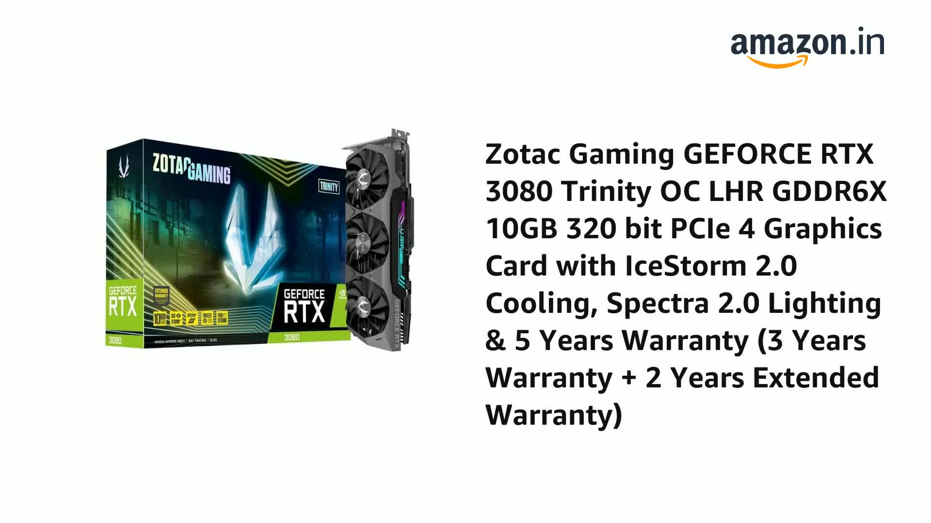 ZOTAC RTX3080 Trinity 動作品 Amazon.in: Buy Zotac Gaming Geforce RTX 3080 Trinity Oc Lhr Gddr6X